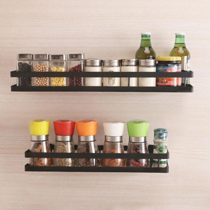 Kitchen Spice Storage, Metal Spice Rack Without Drilling, Kitchen Wall Mounted Spice