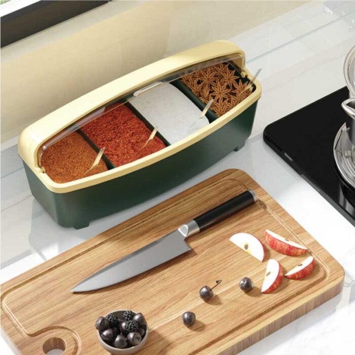 Kitchen 4- tray cruet jar box set and pepper seasoning box set for kitchen - Image 2