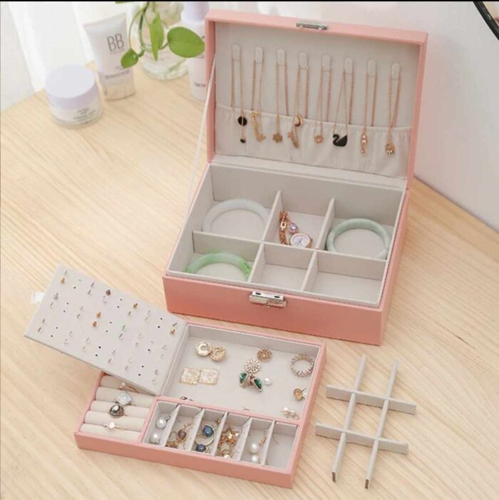 Box Organizer Mini Jewlery Case for Rings  Ear Studs Pink - Image 3