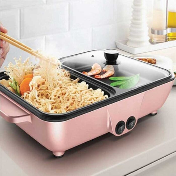 Electric Cooking And Frying Pan Multifunction Electric Cooking Pot Mini Cooker Baking Frying Hot Pot/fry pan/cooking pan sara collectlon zone - Image 3