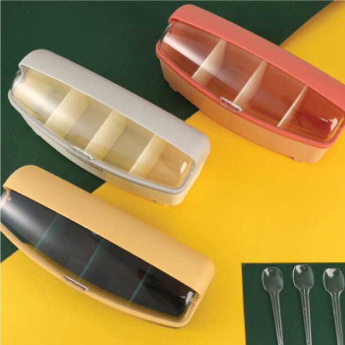 Kitchen 4- tray cruet jar box set and pepper seasoning box set for kitchen - Image 3