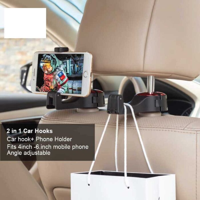 Adjustable Car Hooks Mobile Phone Holder Stand Portable Car Seat Back Fastener Universal Cell Phone Plastic Bracket Support - Image 3