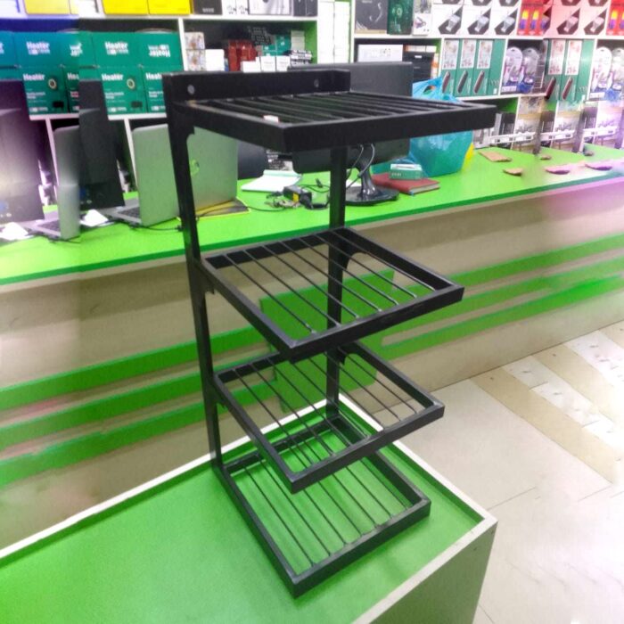 4 Layer Folding Kitchen Shelf With Wheels Floor Pot Microwave Oven Kitchen Supplies Storage Rack Kitchen - Image 4