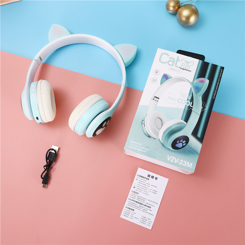 LED Flash Light Headphone Cute Cat Ears Wireless Earphone with Mic Kids Girl Gifts Stereo Music Phone Headsets TWS Bluetooth 5.0 - Image 4
