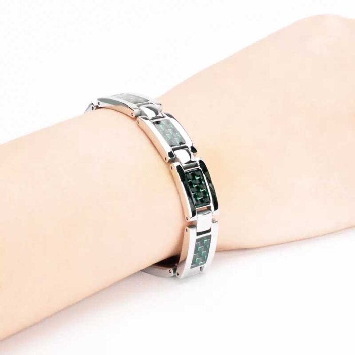 Bio Magnetic Bracelets Green, Red & Black Carbon - Image 4