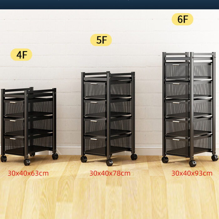 Square Floor 4-Layer Rotating Fruit And Vegetable Basket Storage Shelf Vegetable Rack - Image 5