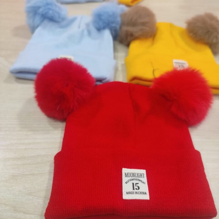Newborn Kids Baby Boy Girl Pom Hat, Winter Warm Knit Crochet Beanie Cap, Scarf Set - Image 5