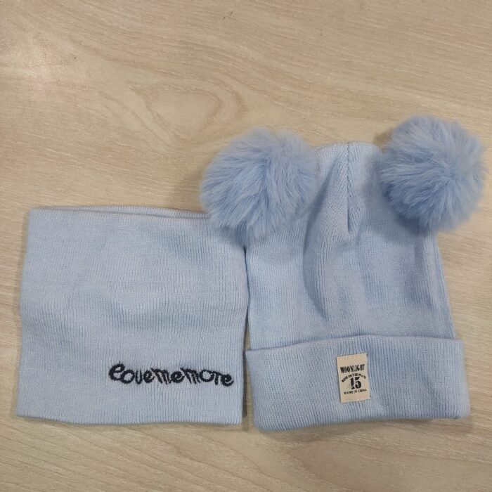 Newborn Kids Baby Boy Girl Pom Hat, Winter Warm Knit Crochet Beanie Cap, Scarf Set - Image 6