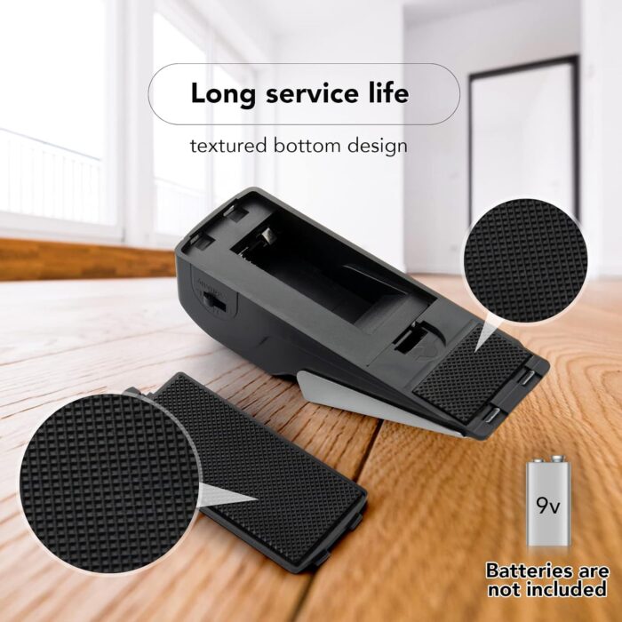 Wedge Shaped 120Db Security Home Door Stopper Alarm Block Blocking Systerm Black silver - Image 7