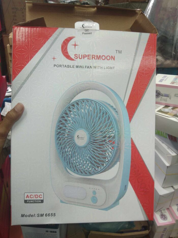 Supermoon portable mini fan with light ac/dc model :SM 6655 - Image 4